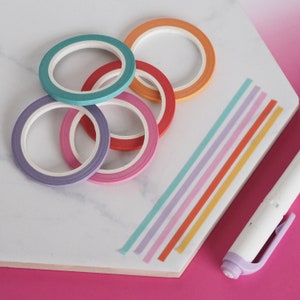 Mini Rainbow 3mm Thin Washi Tape Set image 4