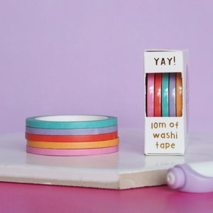 Mini Rainbow 3mm Thin Washi Tape Set image 1