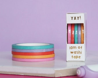 Mini Rainbow 3mm Thin Washi Tape Set