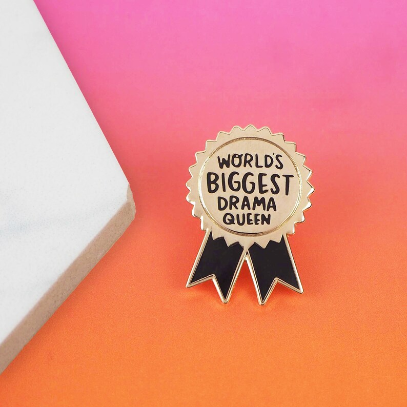 World's Biggest Drama Queen Enamel Pin Etsy