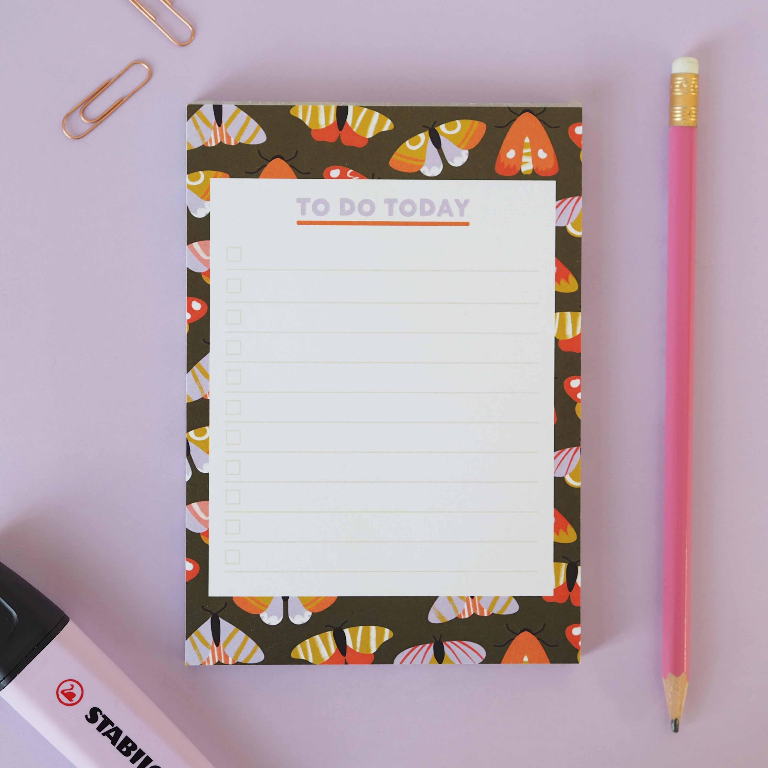 Moths To Do List A6 Notepad