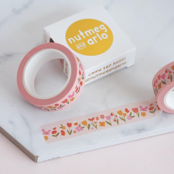 Pink Blossom Floral Flowers Washi Tape