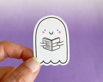 Reading Ghost Bookish Halloween Sticker