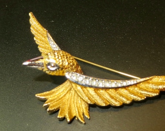 CHRISTIAN DIOR Signed by Grosse Gold Plated Clear Crystal Figural