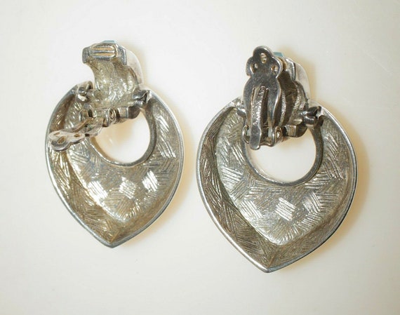 Stunning GIVENCHY Designer Signed Silver Tone Doo… - image 3