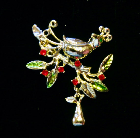 TANCER II Signed Silver Partridge In A Pear Tree … - image 1