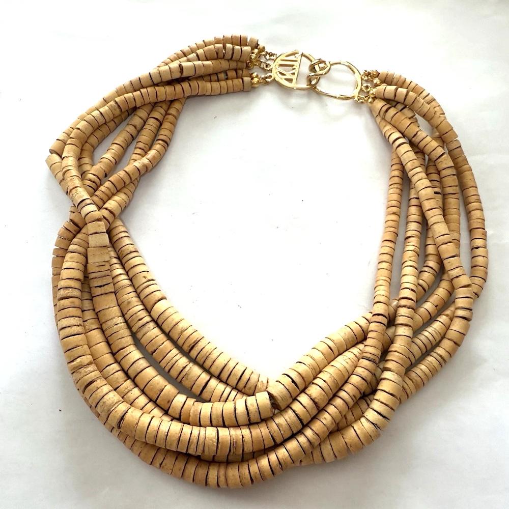 アクセサリー kenta Kenneth Jay Lane Saint Lucia Necklace Wooden Beaded Multi Strand