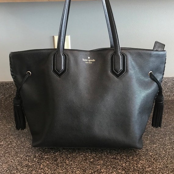 Black Vintage Leather Tote Bag