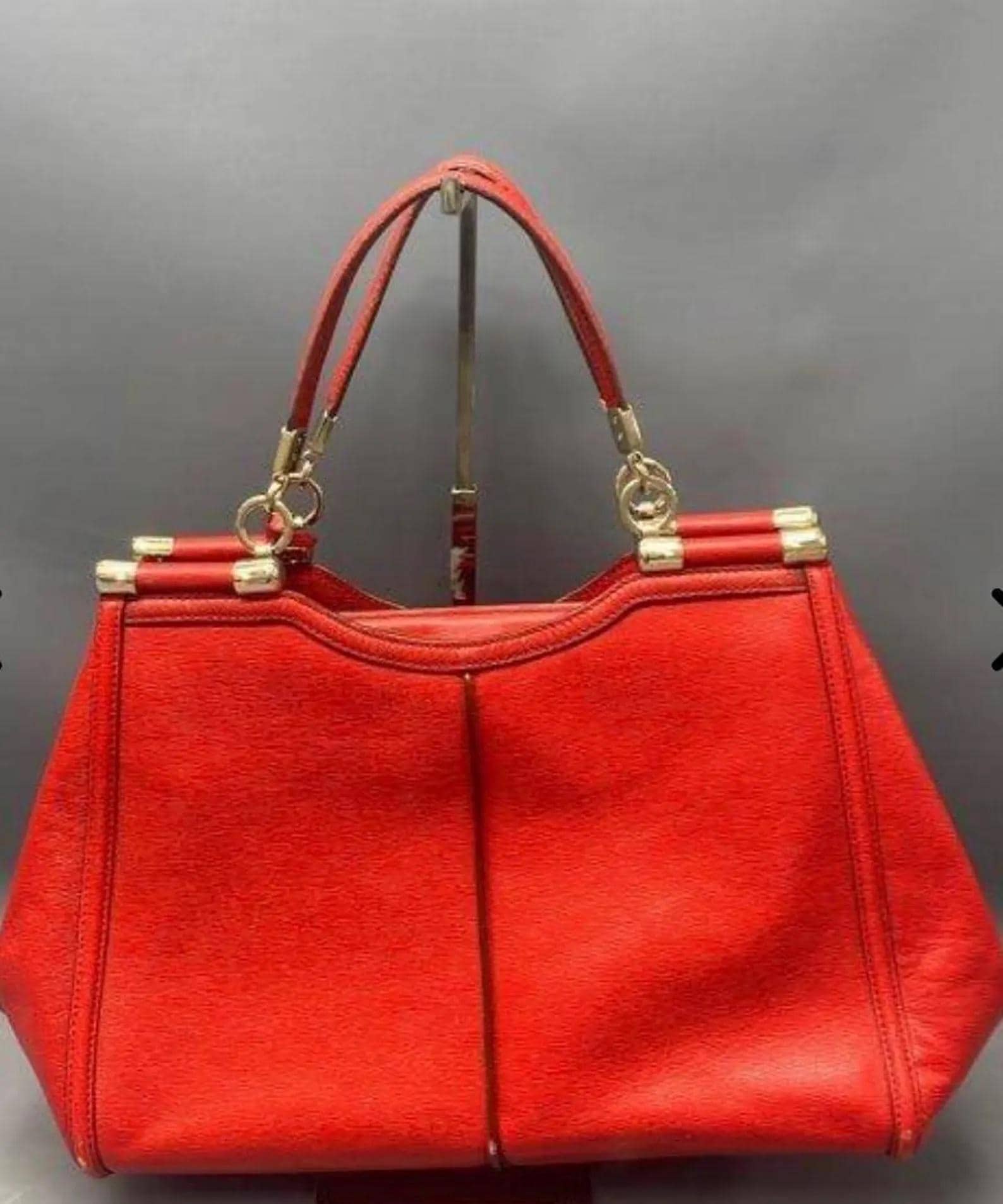 Large COACH Madison CAROLINE Red Top Handle Purse and Matching