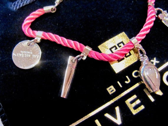 Vintage GIVENCHY 80's Pink Cord Multi Silver Tone… - image 4