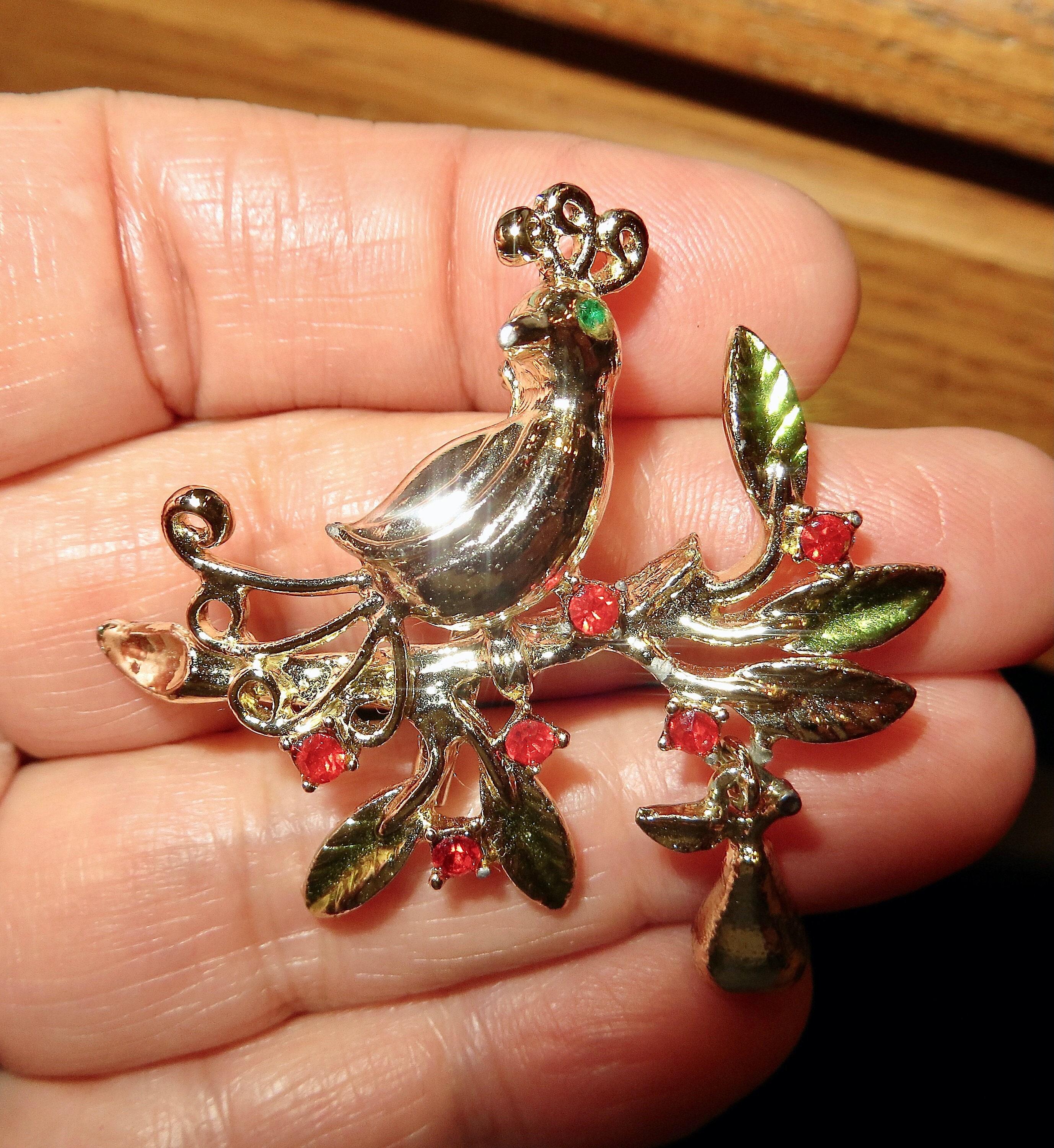 TANCER II Signed Silver Partridge in A Pear Tree With Red TANCER II Signed Silver Partridge in A Pear Tree With Red