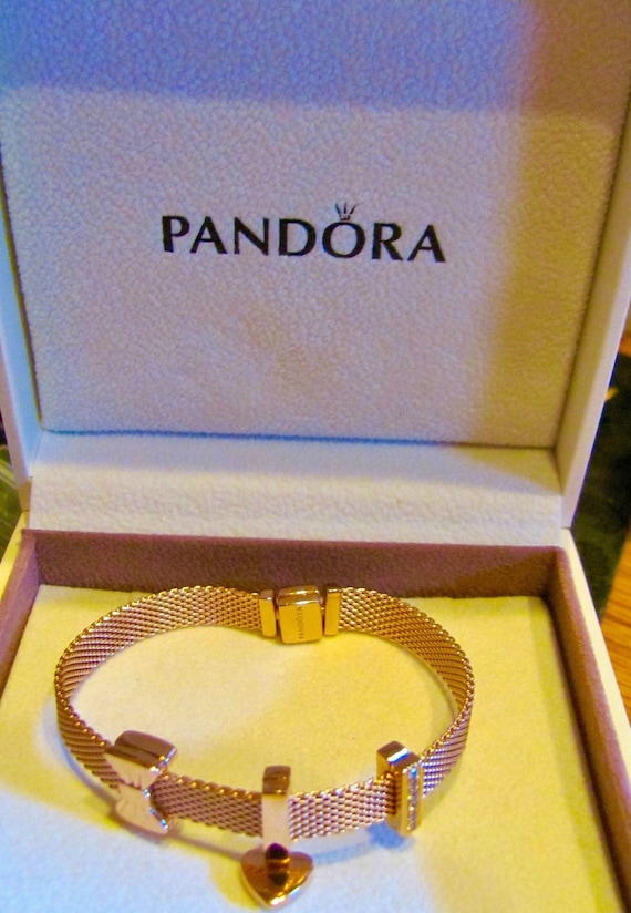 Authentic PANDORA 18K Rose Gold Clad Sterling Silv