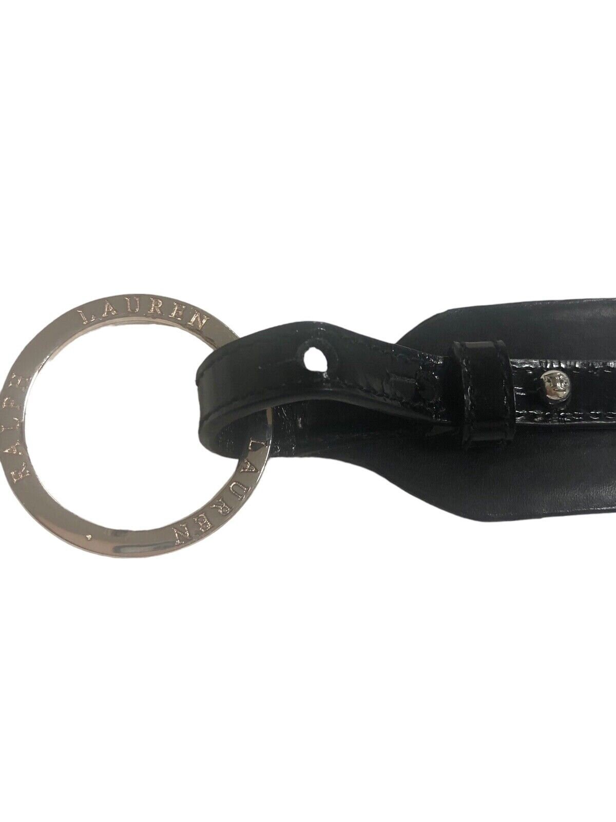 RALPH LAUREN RL Signed Black Italian Leather Belt Patent  display picture 1