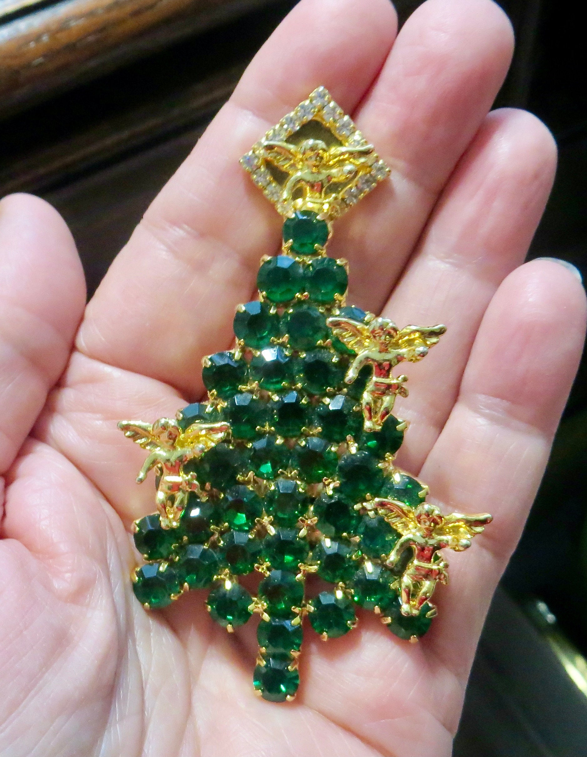Newest Christmas Tree Brooches Rhinestones Inserted Brooch Pins Fashion - View #5