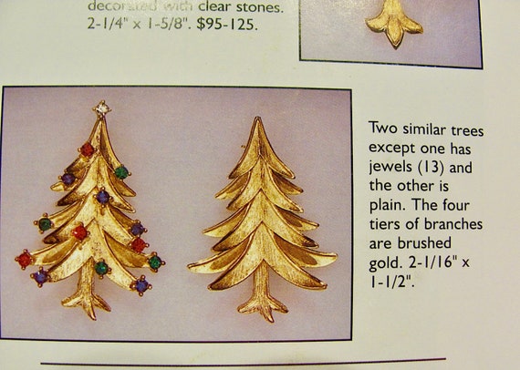 Vintage CROWN TRIFARI Signed Christmas Tree Pin H… - image 5