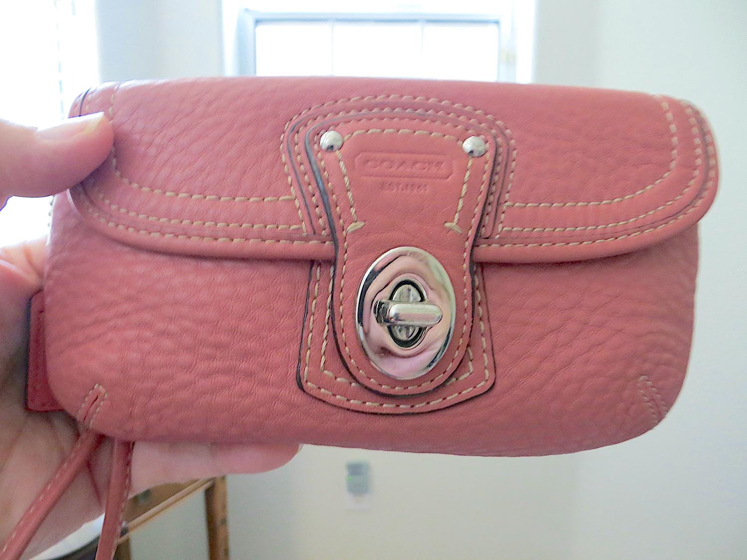 vintage coach old boring turn lock pink Vintage coach turnlock