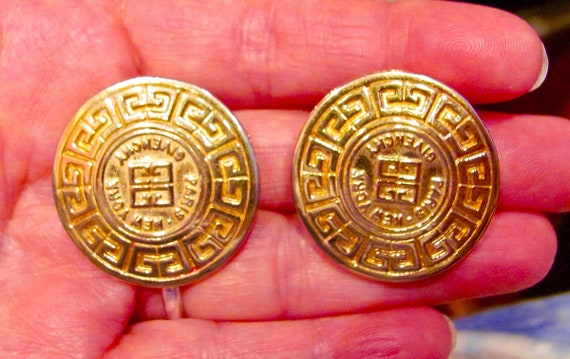 Authentic Classic GIVENCHY Signed Large Gold Tone… - image 1