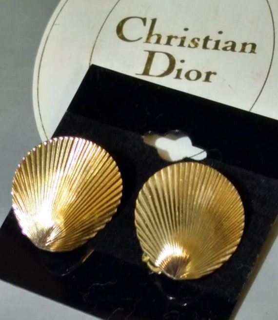 Vintage Christian Dior Designer Signed 70's Gold … - image 1