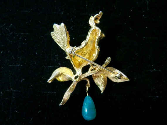 MYLU Signed Partridge In A Pear Tree Textured Gol… - image 4