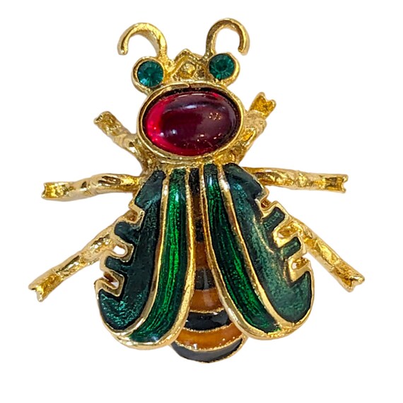 JOAN RIVERS Signed Russian Honey Bee Brooch Pin R… - image 2