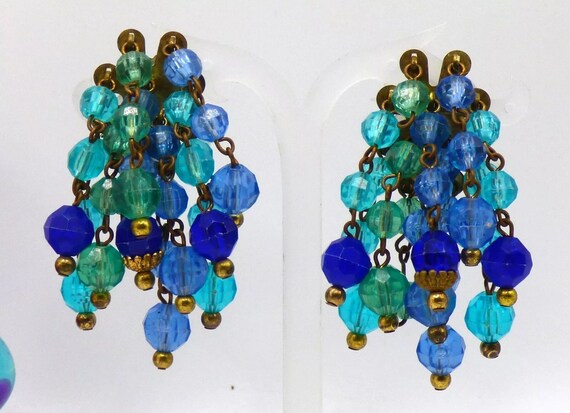 2 Pair Multi-Color Lucite Dangle Drop Cha Cha Cli… - image 5