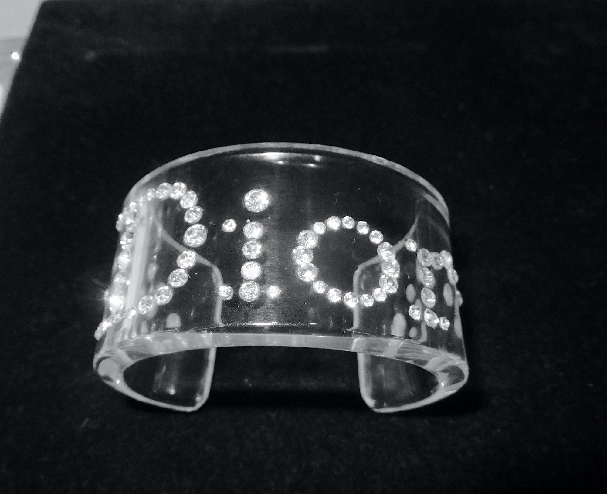 Dior Clear Resin Crystal Cuff Bracelet Dior