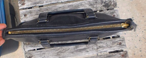 Vintage 70's Authentic COACH Black Leather Briefc… - image 4
