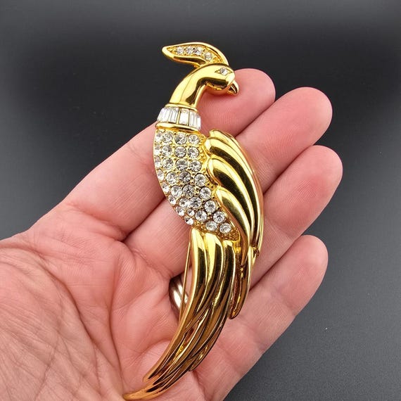 Vintage MONET Signed 1970s Gold Tone & Clear Crystal  display picture 1