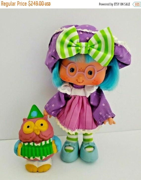 Rare 1984 PLUM PUDDIN' Party Pleaser Doll W/ Elderberry Owl Pet
