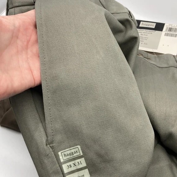 NEW! 4 Pair HAGGAR Cotton Flat Front Khaki Pants … - image 4