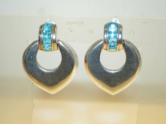 Stunning GIVENCHY Designer Signed Silver Tone Doo… - image 1