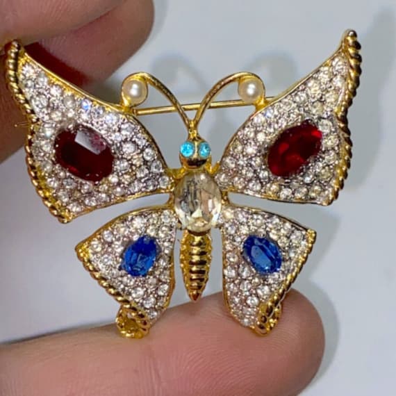 希少！　JOMAZ ©️　ブローチ　Vintage Vintage JOMAZ Joseph Mazer Enamel & Rhinestones Fish Brooch