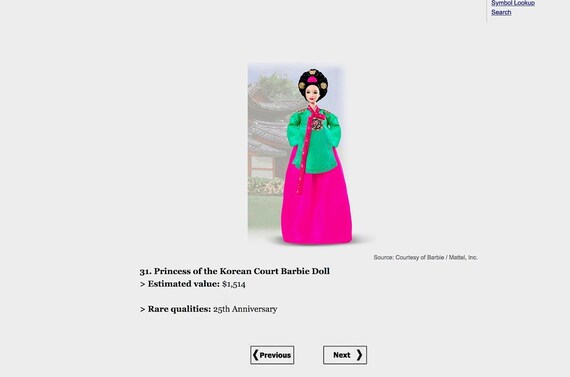 princess of the korean court barbie doll