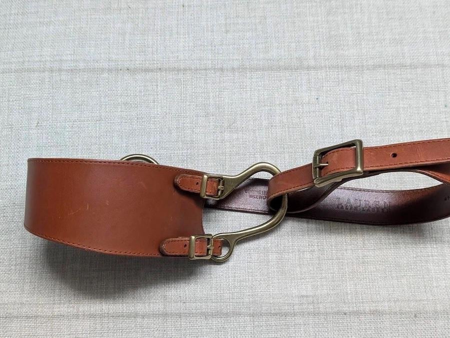90s RALPH LAUREN Signed Equestrian Brown Italian Leather  display picture 2