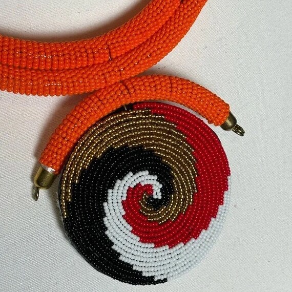 Bold African Tribal Seed Bead Hand-Crafted Statem… - image 2