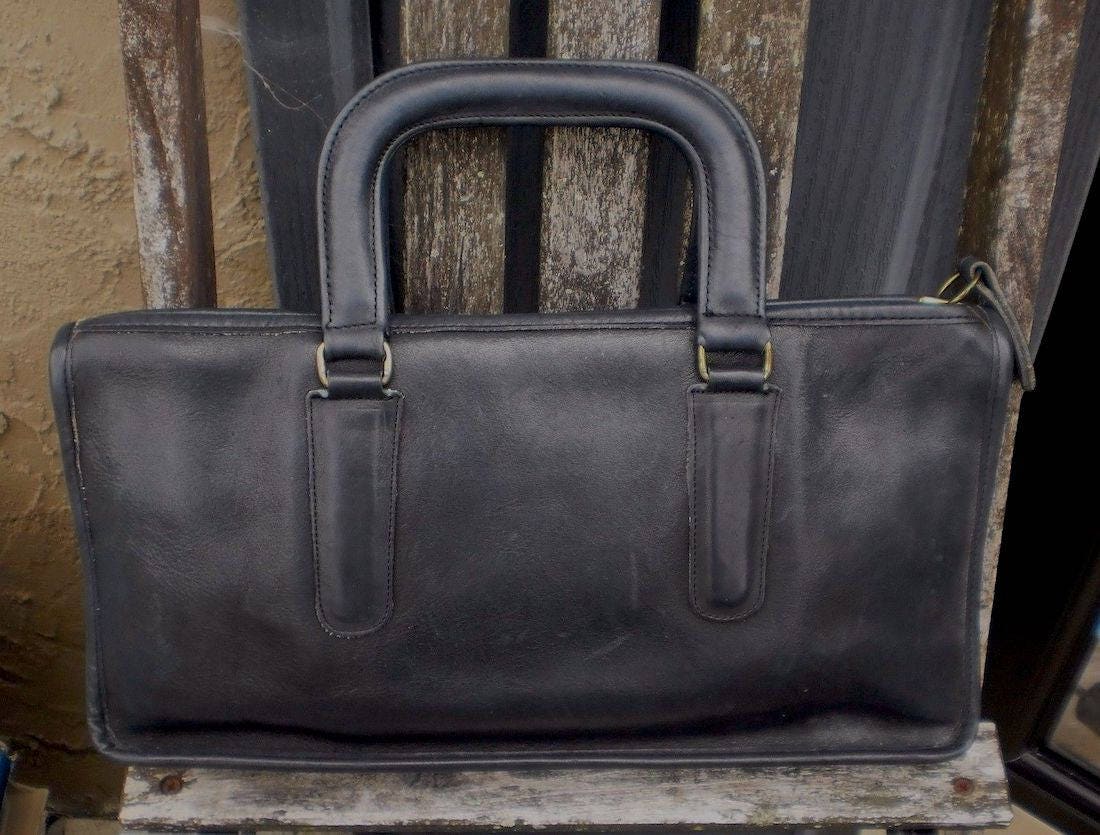 Vintage 70's COACH Bonnie Cashin Black Leather Briefcase - Etsy Vintage 70's COACH Bonnie Cashin Black Leather Briefcase - Etsy