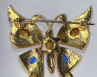 Vintage JOMAZ Stunning Open Back Crystal Figural Butterfly