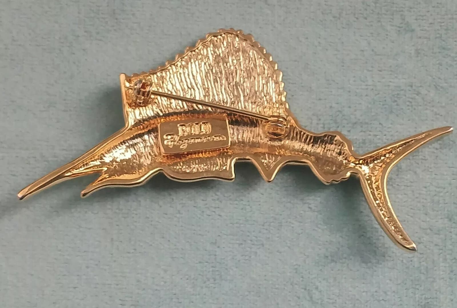 Vintage BOLD ELEGANCE Signed Gold Plated Figural Sailfish