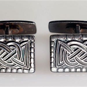 Vintage David Andersen Norway Osebergfunnet 925 Fine Sterling Silver Saga Celtic Knot Viking Cufflinks Men's Accessories Jewelry Gift image 1