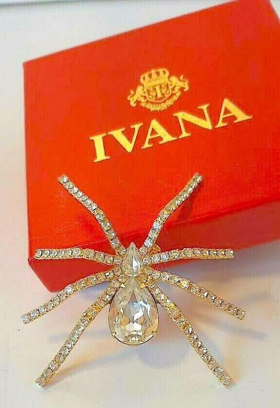 IVANA TRUMP High End Spider Brooch Pin Swarovski Crystals Gold Plated Brooch Pin New in Box Vintage Jewelry Designer Costume Jewelry Etsy Canada
