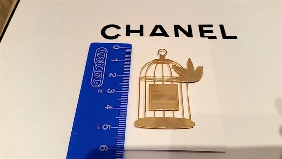 Authentic Coco CHANEL Mademoiselle Paris Gold Plated Bird & 