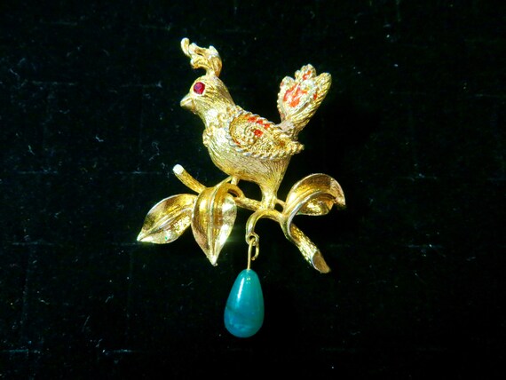 MYLU Signed Partridge In A Pear Tree Textured Gol… - image 3