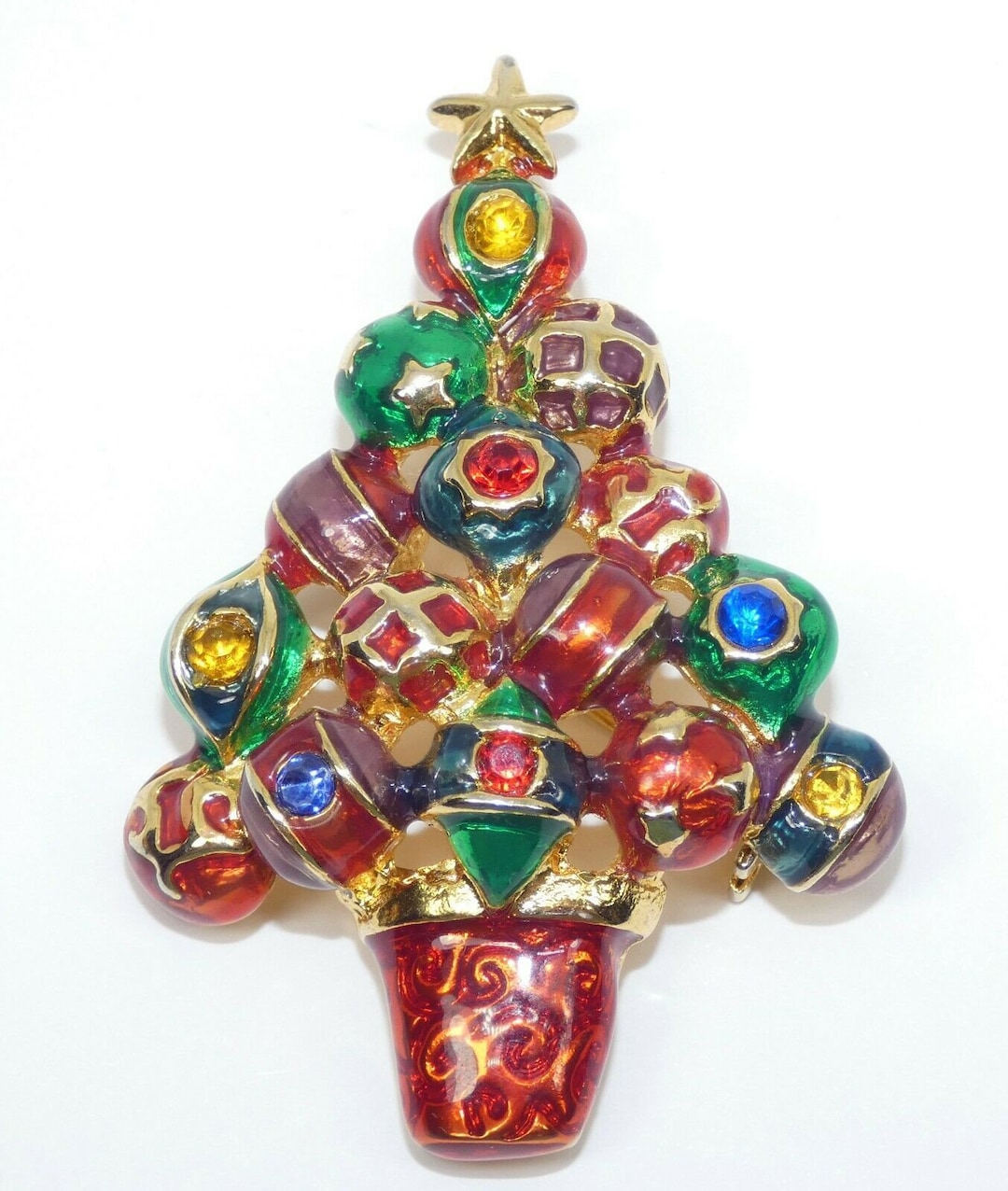 Vintage CHRISTOPHER RADKO Signed Enamel & Rhinestone Ornaments