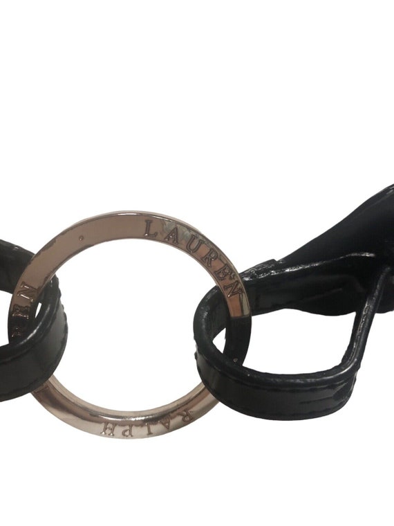 RALPH LAUREN RL Signed Black Italian Leather Belt Patent  display picture 2