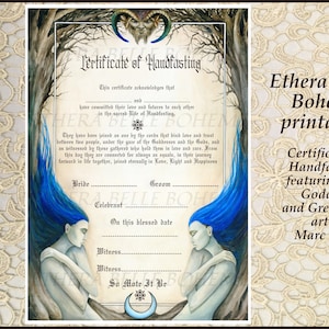 A4 Printable Handfasting Certificate Wiccan Wedding - Etsy