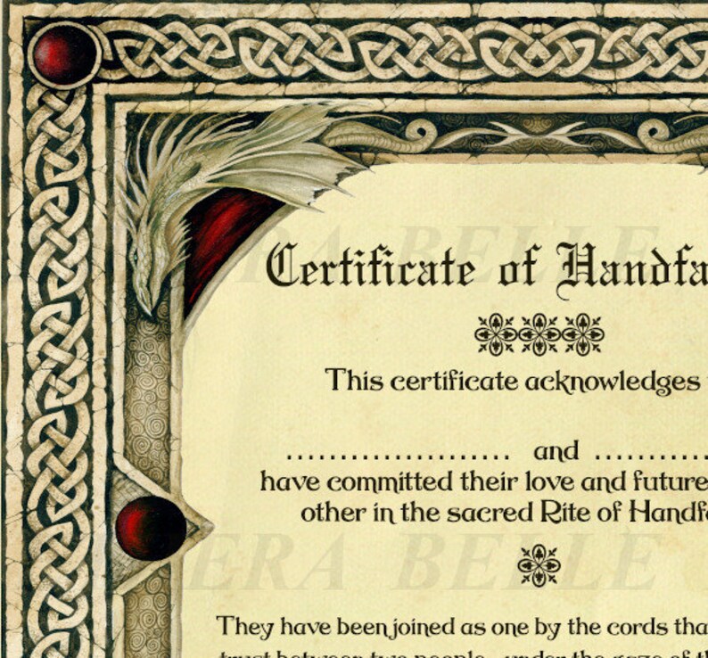 A4 LGBT LGBTQ Lesbian Gay Printable Handfasting Certificate | Etsy