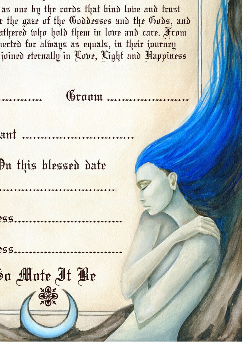 A4 Printable Handfasting Certificate Wiccan Wedding - Etsy