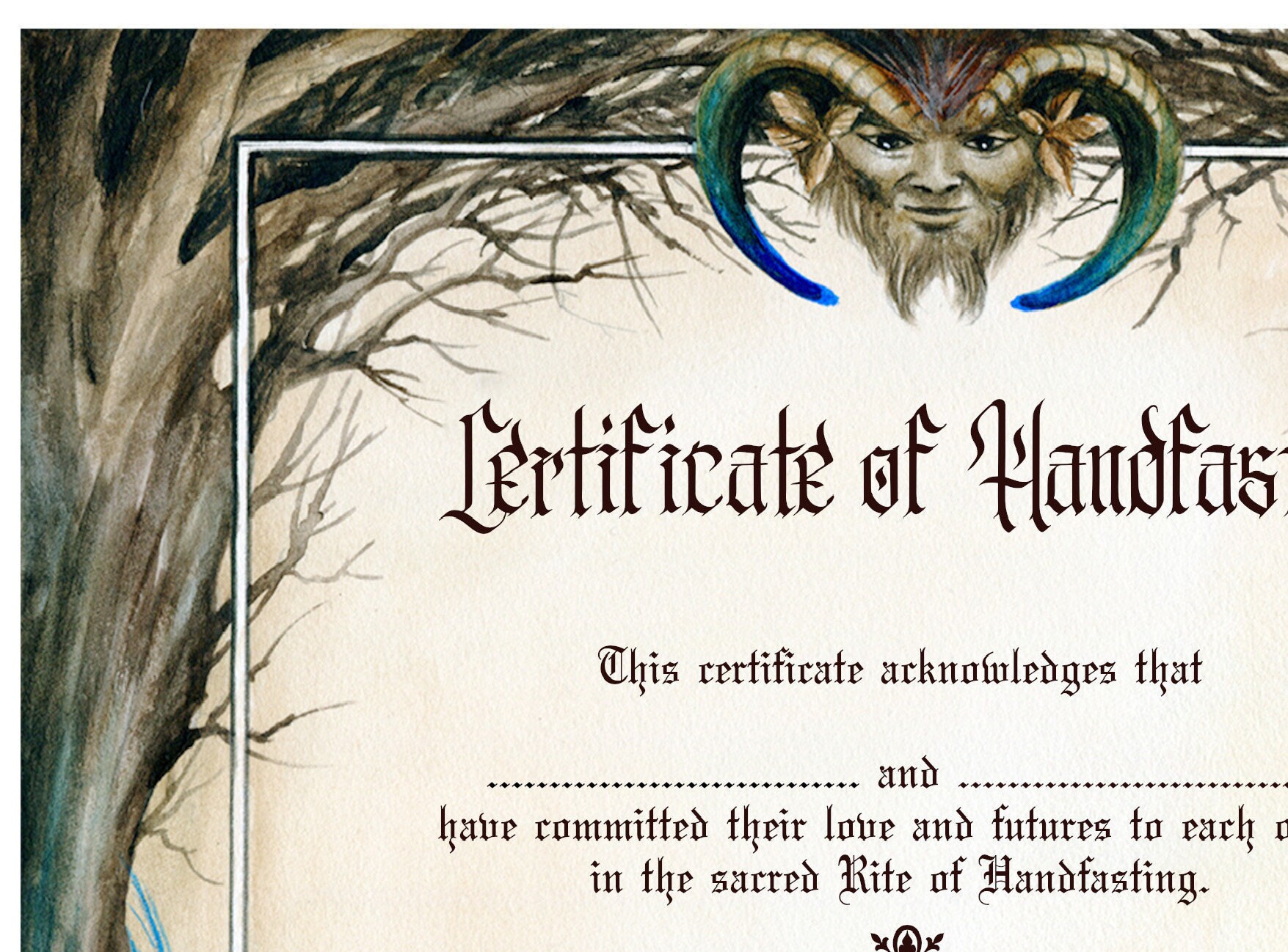 A4 LGBT LGBTQ Lesbian Gay Printable Handfasting Certificate, Pagan ...