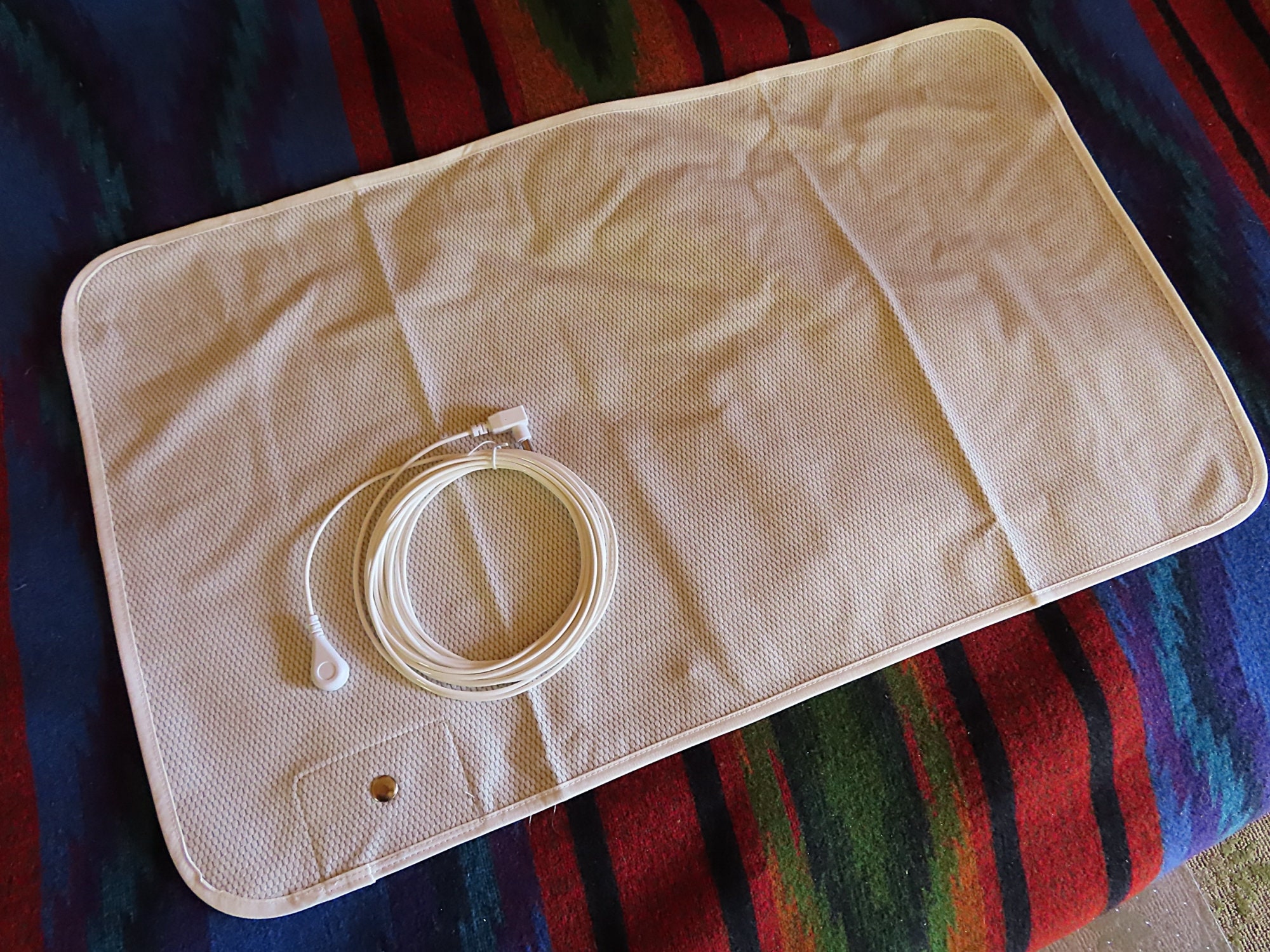 Earthing Pad Grounding Mat ORGANIC COTTON and Silver. Soft, Natural - Soft Fabric Grounding Mat Lap Sofa Chair