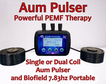 Aum Pulser PEMF Therapy: Single/Dual Coil and Biofield Portable 7.83hz Schumann Resonance Generator